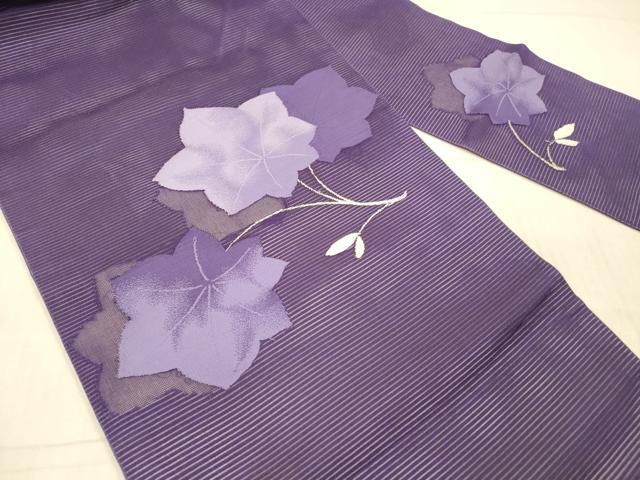 平和屋着物＊夏物　九寸名古屋帯　枝葉文　銀糸　正絹　逸品　DAAX5966cm 平和屋着物＊夏物 九寸名古屋帯 枝葉文 銀糸 正絹 逸品 DAAX5966cm