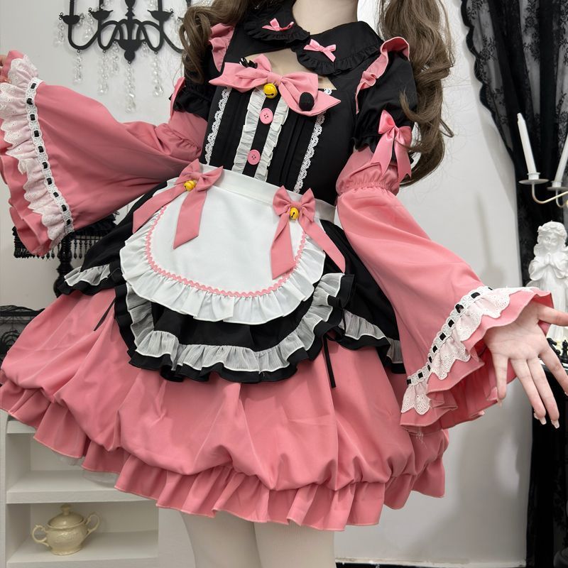 ロリータ洋装 短袖花苞風ワンピース