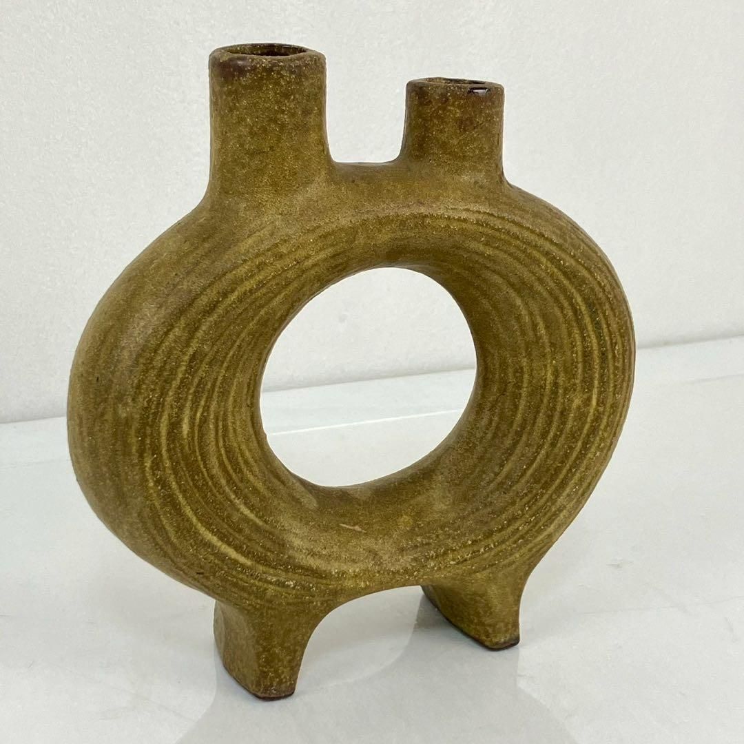 クリスタルガラス U字型花瓶② 変形花器　池坊　草月　生け花　華道　オブジェ クリスタルガラス U字型花瓶② 変形花器 池坊 草月 生け花 華道