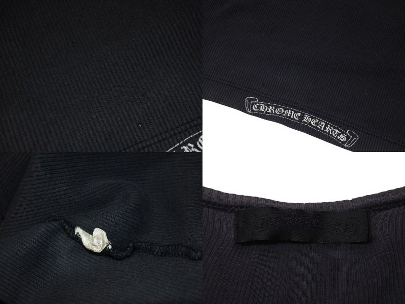 Chrome Hearts - CHROME HEARTS クロムハーツ オールドクロムハーツ リブT 半袖Ｔシャツ コットン ネイビー ホワイト サイズL 良品 中古 4b000887 CHROME HEARTS クロムハーツ オールドクロムハーツ リブT 半袖T