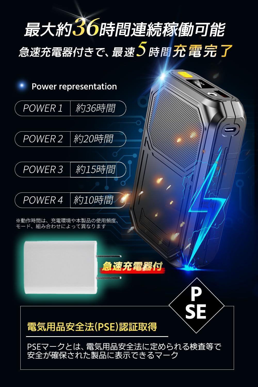 最大36時間連続稼働 30000mAh大容量バッテリー付き 空調作業服 CAVMHOT 2025 日本製ブラシレスモーター ファンバッテリーセット ダブルファスナー ファン付きベスト 4段階風量調節 PSE認証済 男女兼用 USTAUSTRALIA_COM_AU