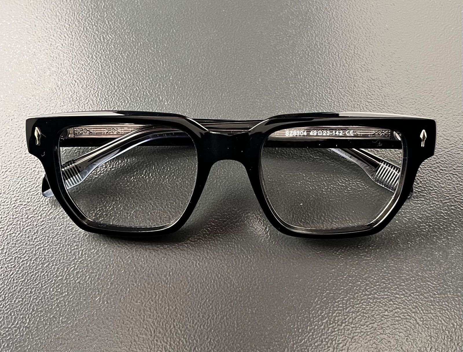 eyewear sunglasses eyeglasses vintage classic thick rim 50's 60's safety glasses biker shade American European optical American black frame date glasses luxury #j01b