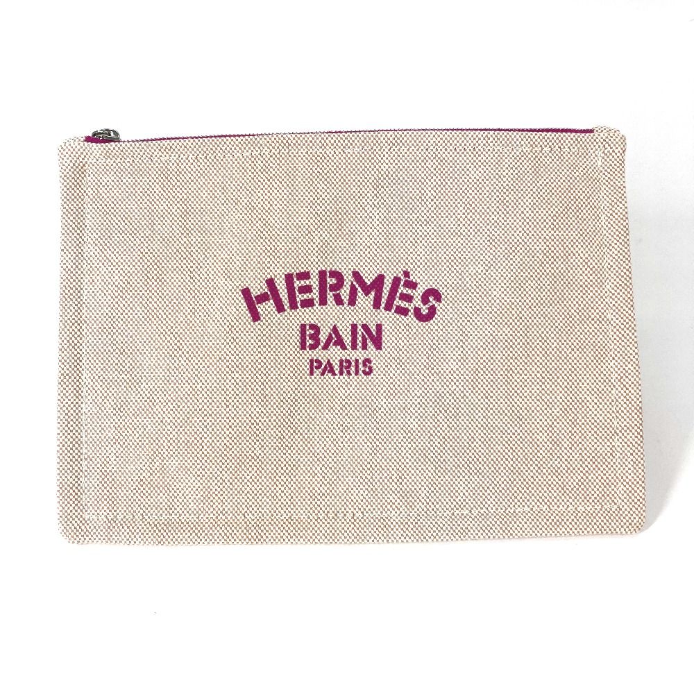 HERMES エルメス ポーチ ニューヨッティング PM ロゴ キャンバス HERMES エルメス ポーチ ニューヨッティング PM ロゴ キャンバス