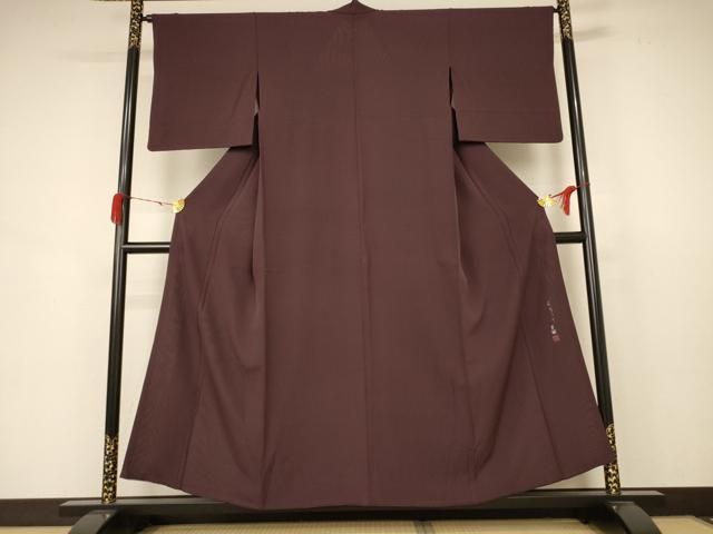 平和屋着物＊夏物 松尾光琳 色無地 絽 黒鳶色 正絹 AABB8268jd