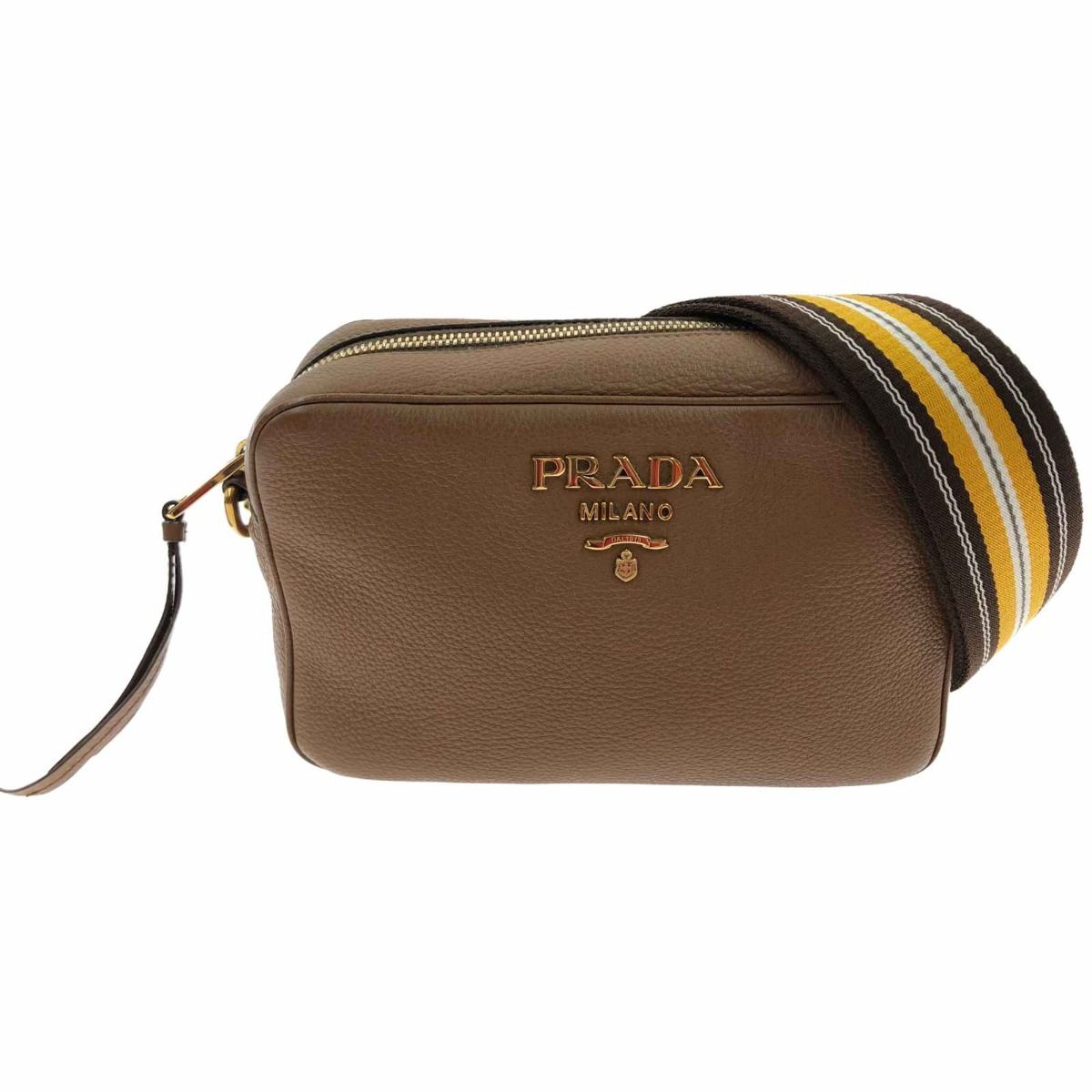 〇〇PRADA プラダ 斜め掛けショルダーバッグ 1BH093 ブラウン - メルカリ