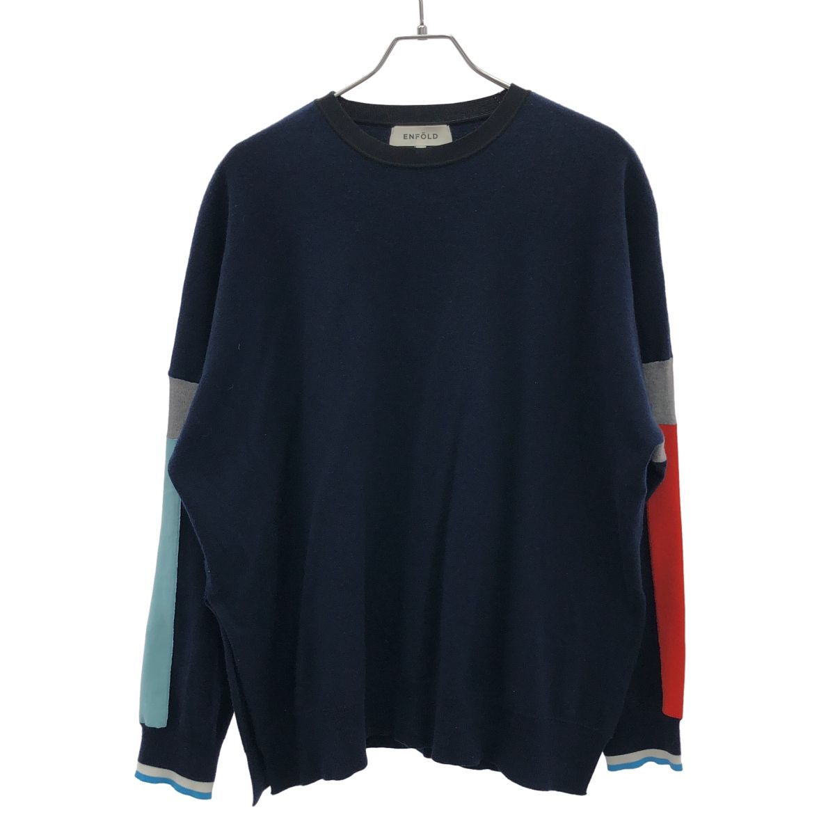 ENFOLD エンフォルド 22AW LINE WIDE PULLOVER ラインウールニットーセーター 300FA270-2790 ミックス 38