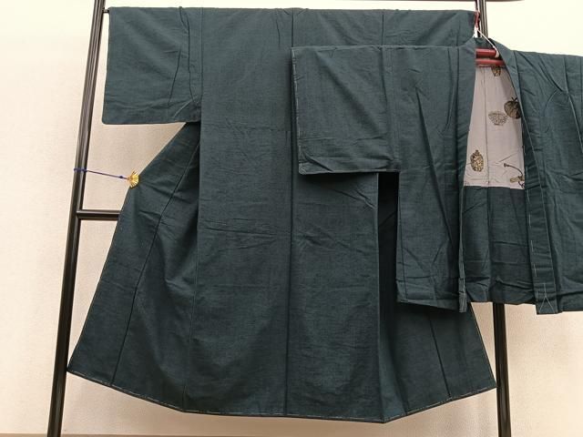 平和屋着物□極上 男性 紬 アンサンブル 幾何学文様 そごう扱い 逸品