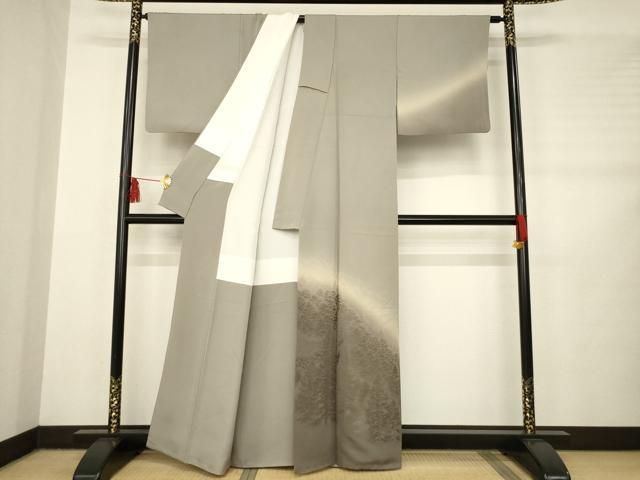 平和屋着物●訪問着　樹林地紋　寿光織　暈し染め　正絹　逸品　AABB7286ck 平和屋着物○訪問着 樹林地紋 寿光織 暈し染め 正絹 逸品 AABB7286ck