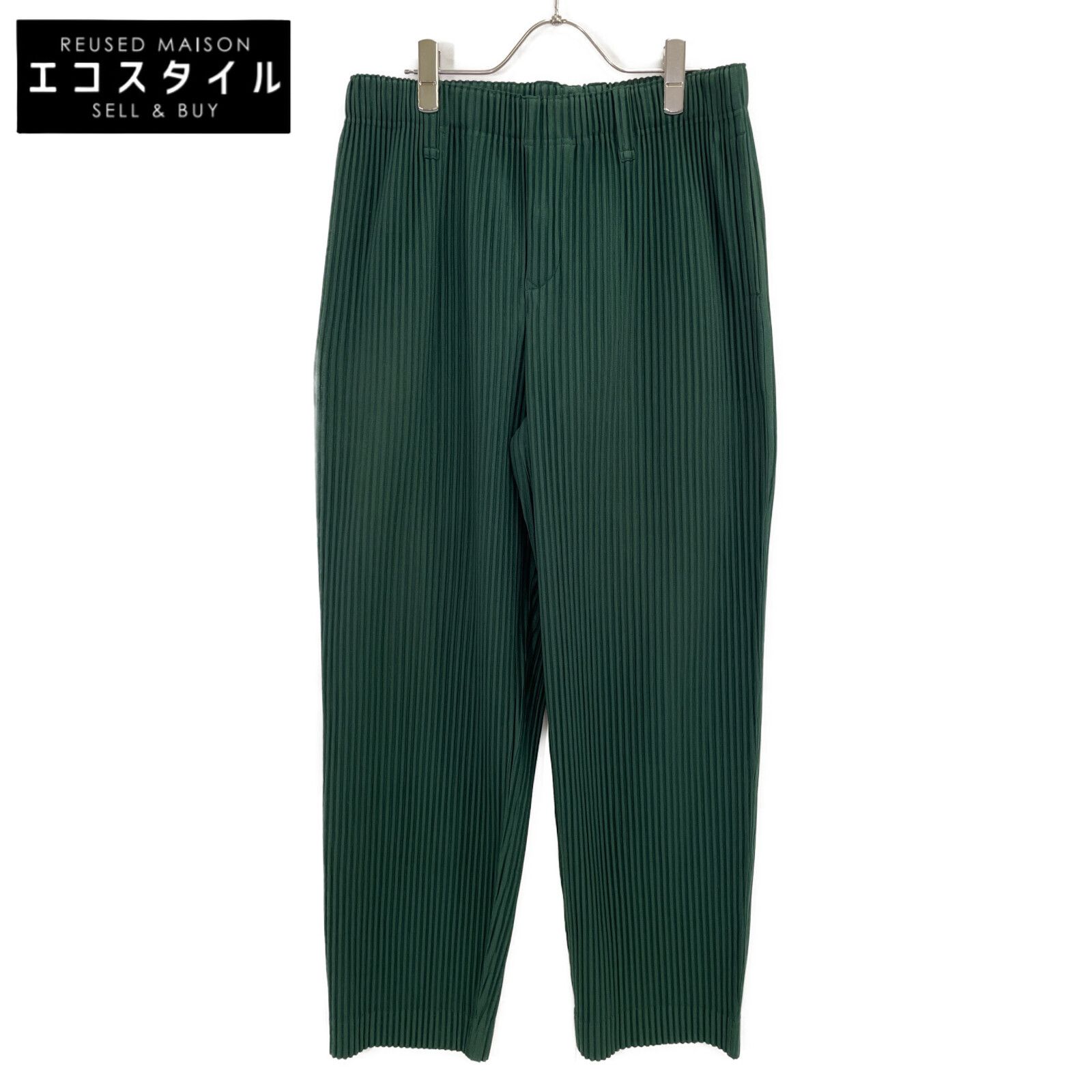 HOMME PLISSE ISSEY MIYAKE オムプリッセ イッセイミヤケ ｸﾞﾘｰﾝ HP61JF13 ｽﾄﾚｰﾄﾊﾟﾝﾂ 3