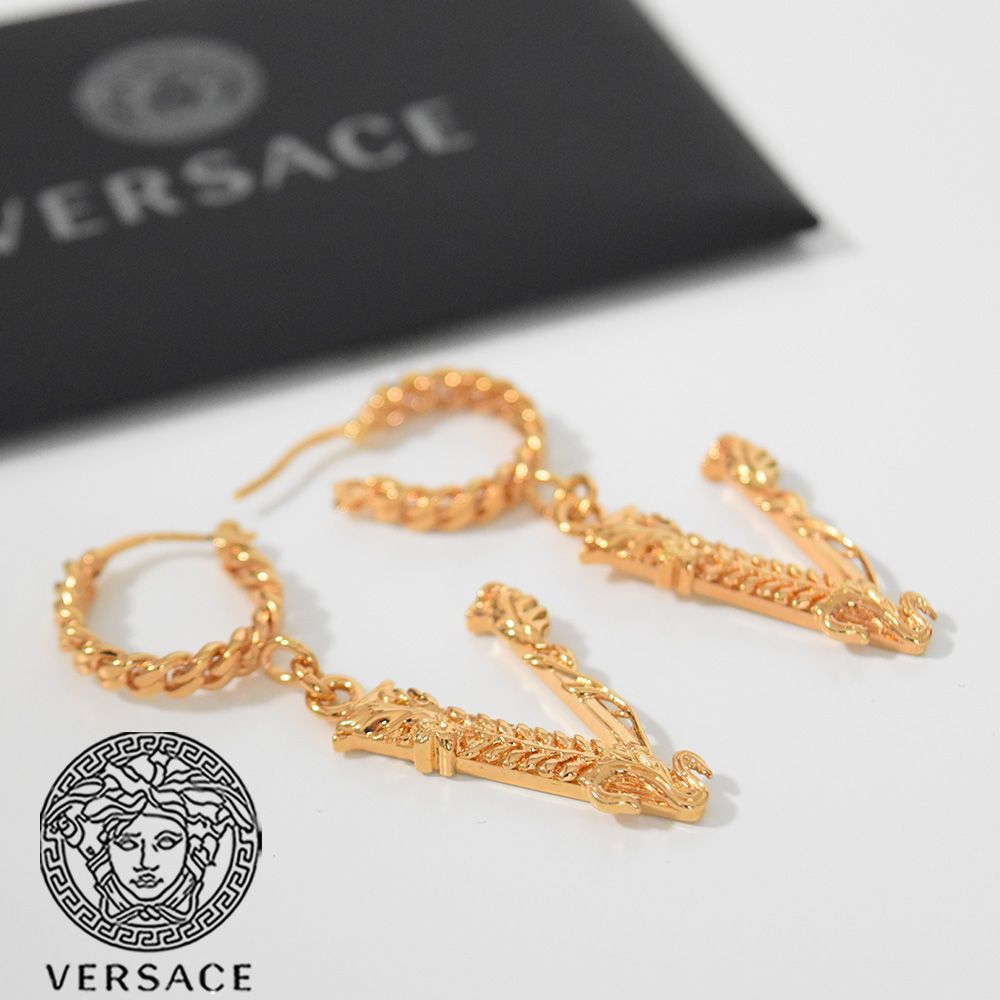 ヴェルサーチ VERSACE ピアス フープピアス ゴールド 1008777 - メルカリ