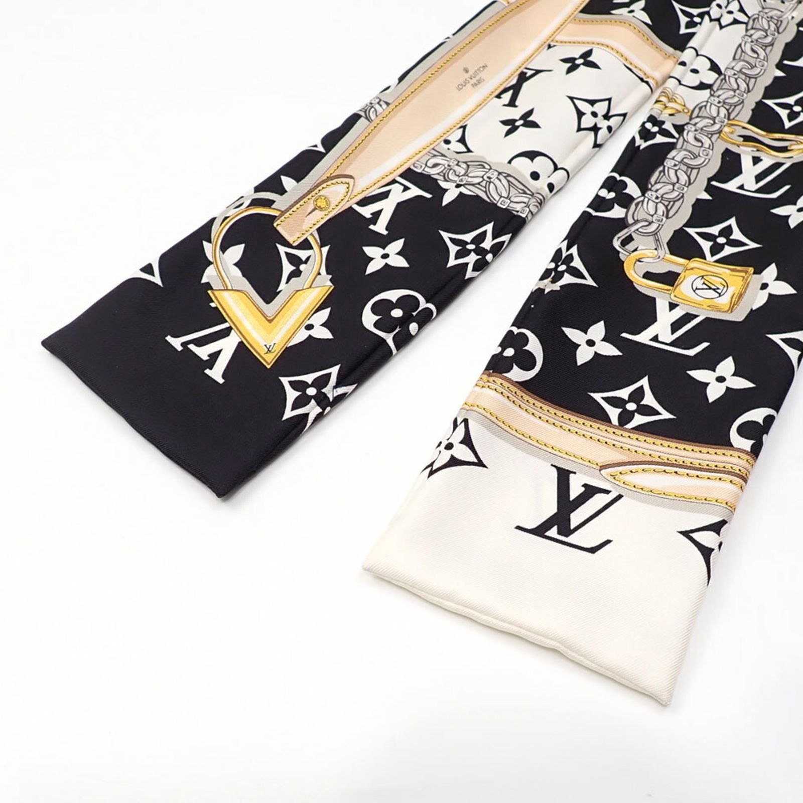 ルイ ヴィトン Louis Vuitton ルイ ヴィトン スカーフ マフラー バンドー モノグラム コンフィデンシャル レディース ノワール シルク M78656