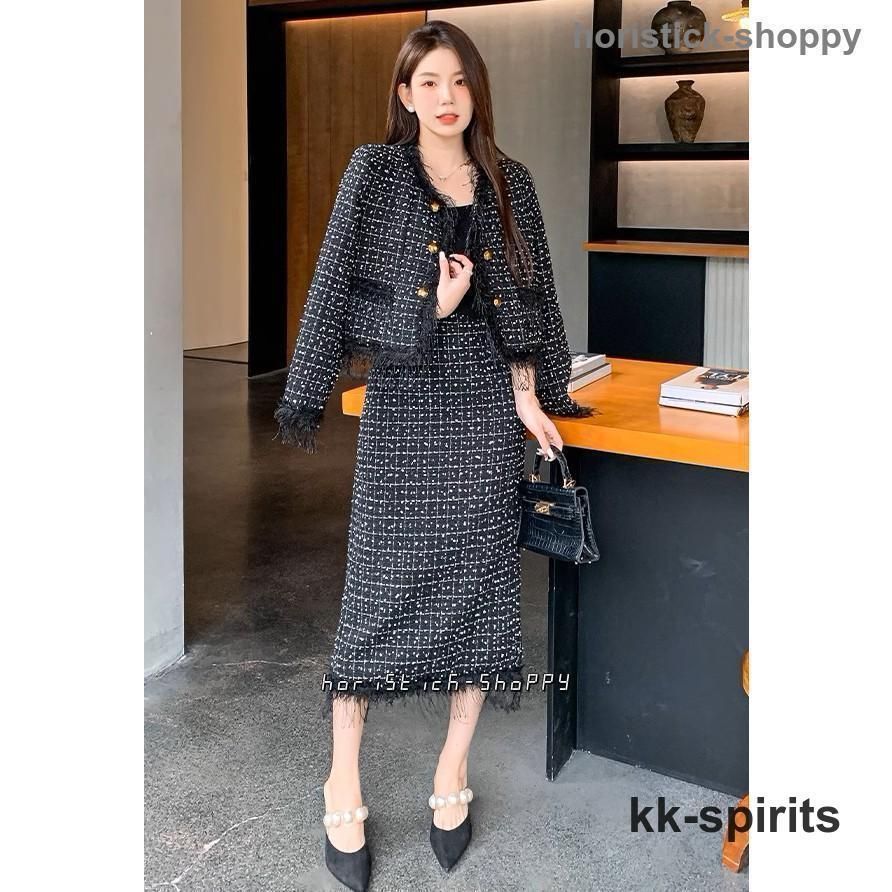 セットアップ スーツ レディース きれいめ ツイードスカート ノー