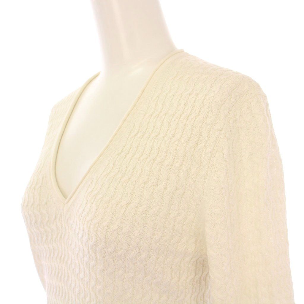 美品 24SS Theory セオリー Neo Sag Harbor Cable Vneck PO リネン 半袖 Vネック プルオーバー ニット カットソー 4101720 S ブラウン レディース 古着 中古 Theory - 美品 24SS Theory セオリー Neo Sag Harbor Cable