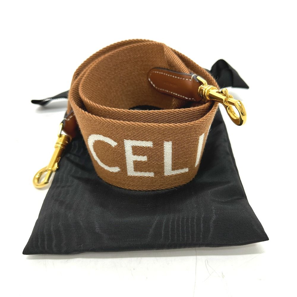 CELINE セリーヌ ショルダーストラップ ロゴ キャンバス/レザー