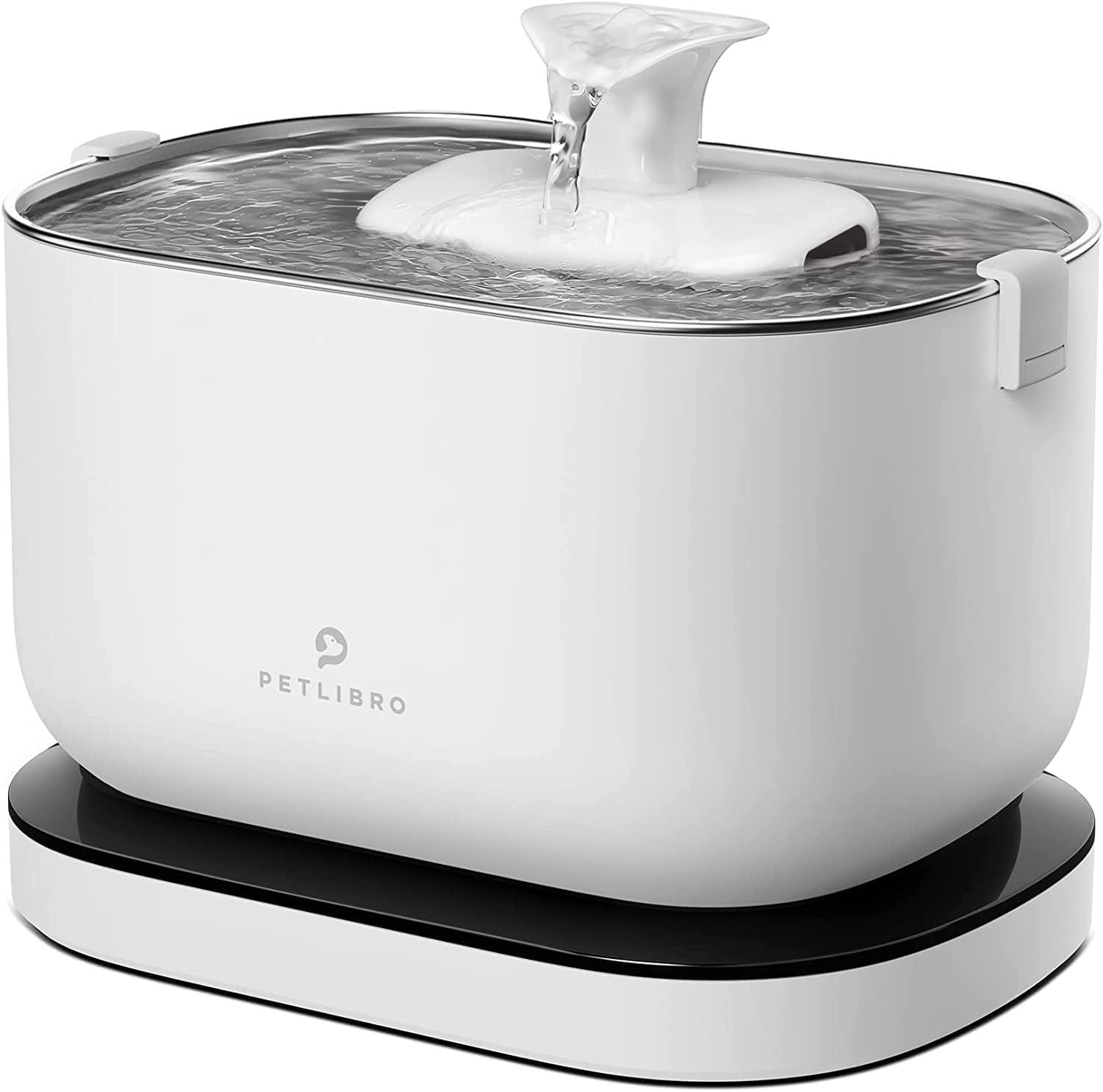 PETLIBRO 猫 水飲み器 自動給水器 コードレス 2WAY給電 無制限置き場所 電池内蔵 猫給水器 中小犬用 猫用 ワイヤレスポンプ 2.5L大容量 表示ランプ付き 4重濾過 静音循環式 動作検知 ステンレス製トレイ 2種類の給水モード 留守も安心