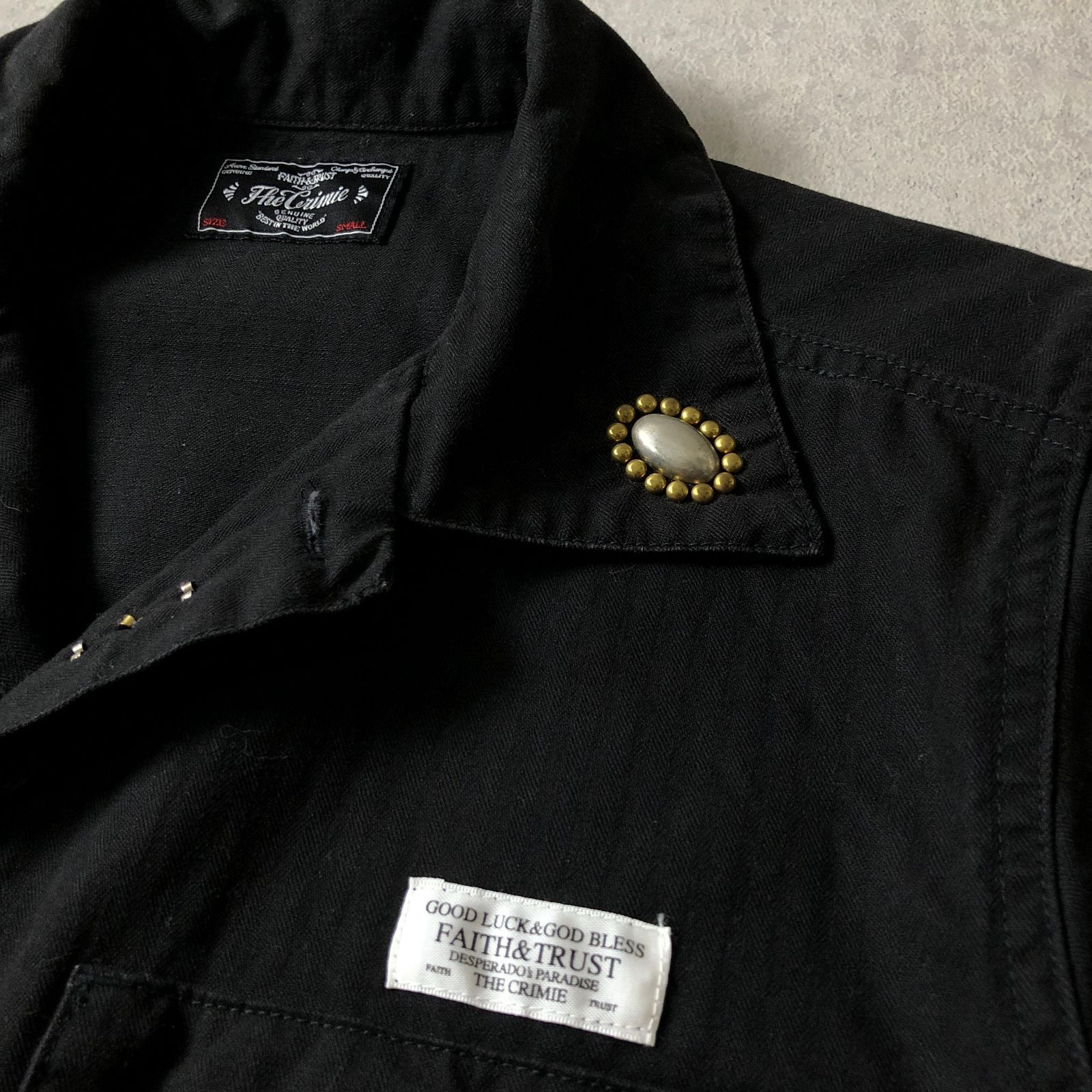 CRIMIE クライミー ハンドメイドスタッズワークシャツ　M-Sサイズ相当