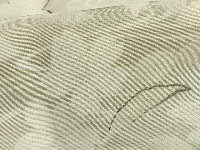 平和屋着物▽京都染匠名門 染の川勝謹製 訪問着 単衣 流水舞桜文 反端