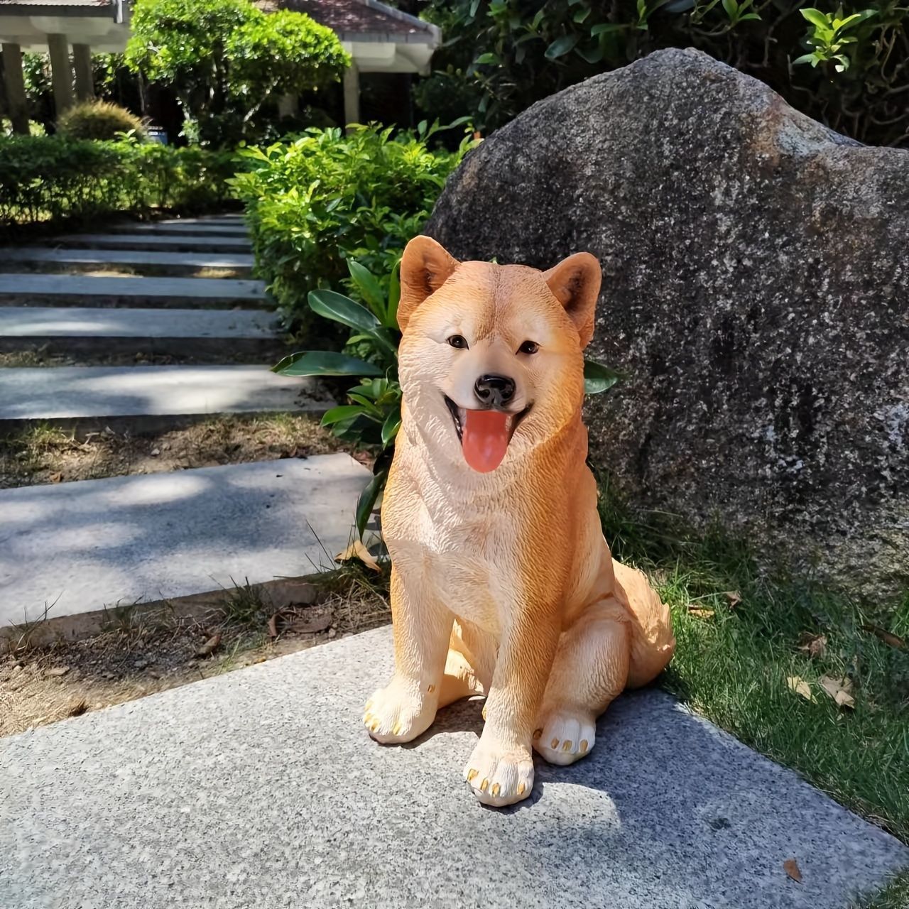 置物 犬 柴犬 いぬ イヌ 動物 オーナメント ガーデン インテリア 雑貨 置物 庭 ガーデンマスコット 雑貨小物 玄関 アニマルオブジェ おしゃ