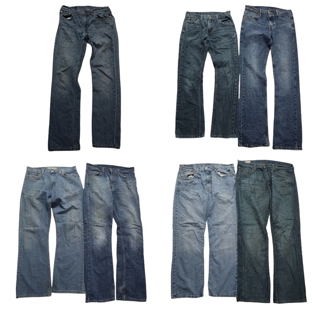 古着卸 まとめ売りリーバイス 527 デニムパンツ 7枚セット メンズ 30 |32 |36 ヒゲ フェード アメカジ 革パッチ 古着 NC1349