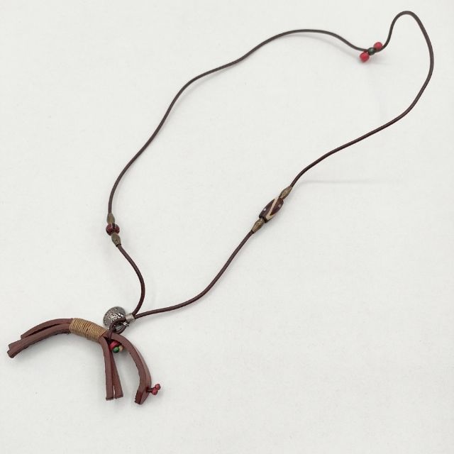 アンリークイール ブラウンレザー ネックレス アンリークイール HENRY