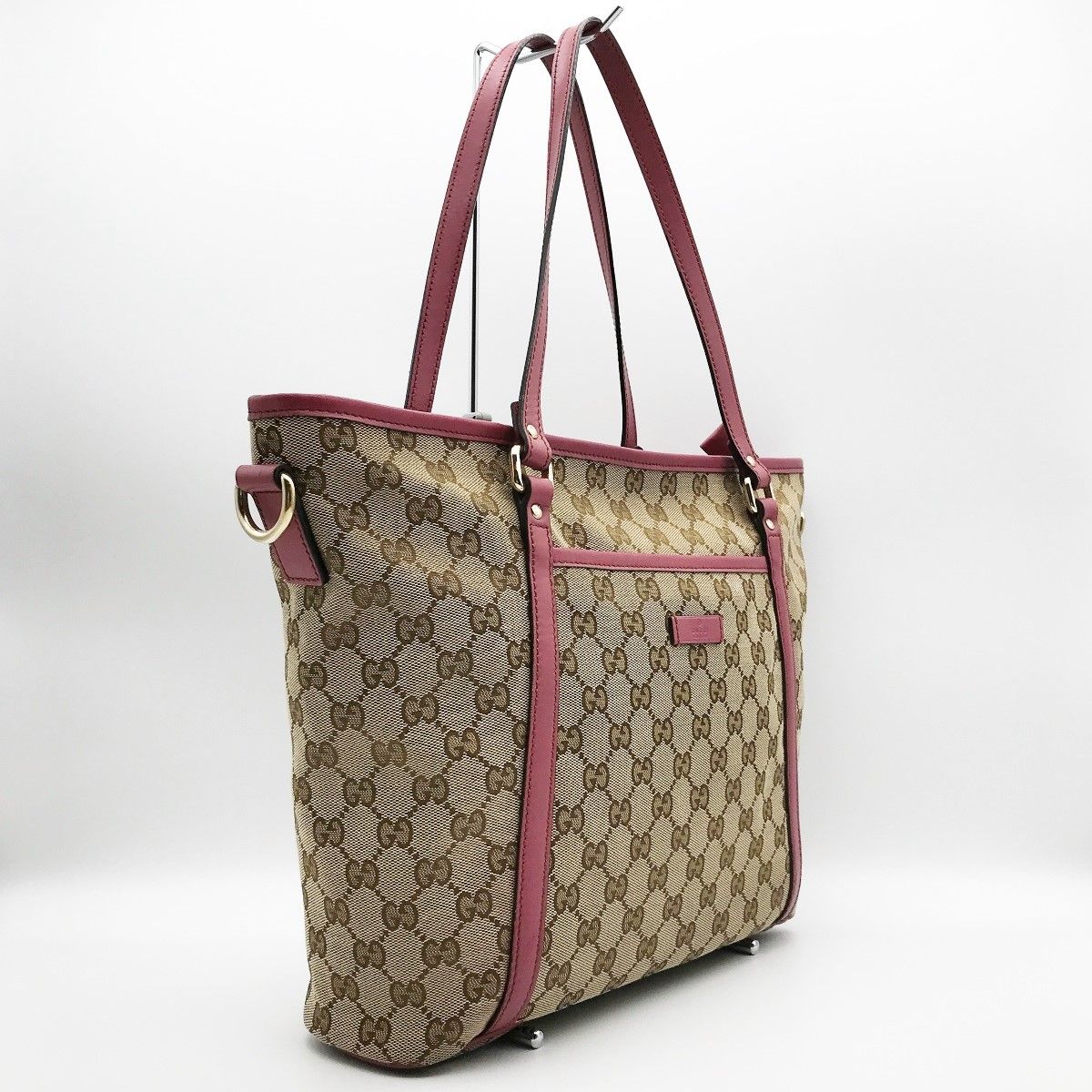 美品 GUCCI グッチ GGキャンバス トートバッグ ショルダーバッグ 