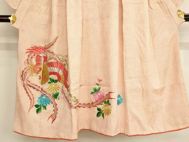 平和屋着物∵女の子 十三参り 子供 祝着 総絞り 総刺繍 鳳凰花文 金  