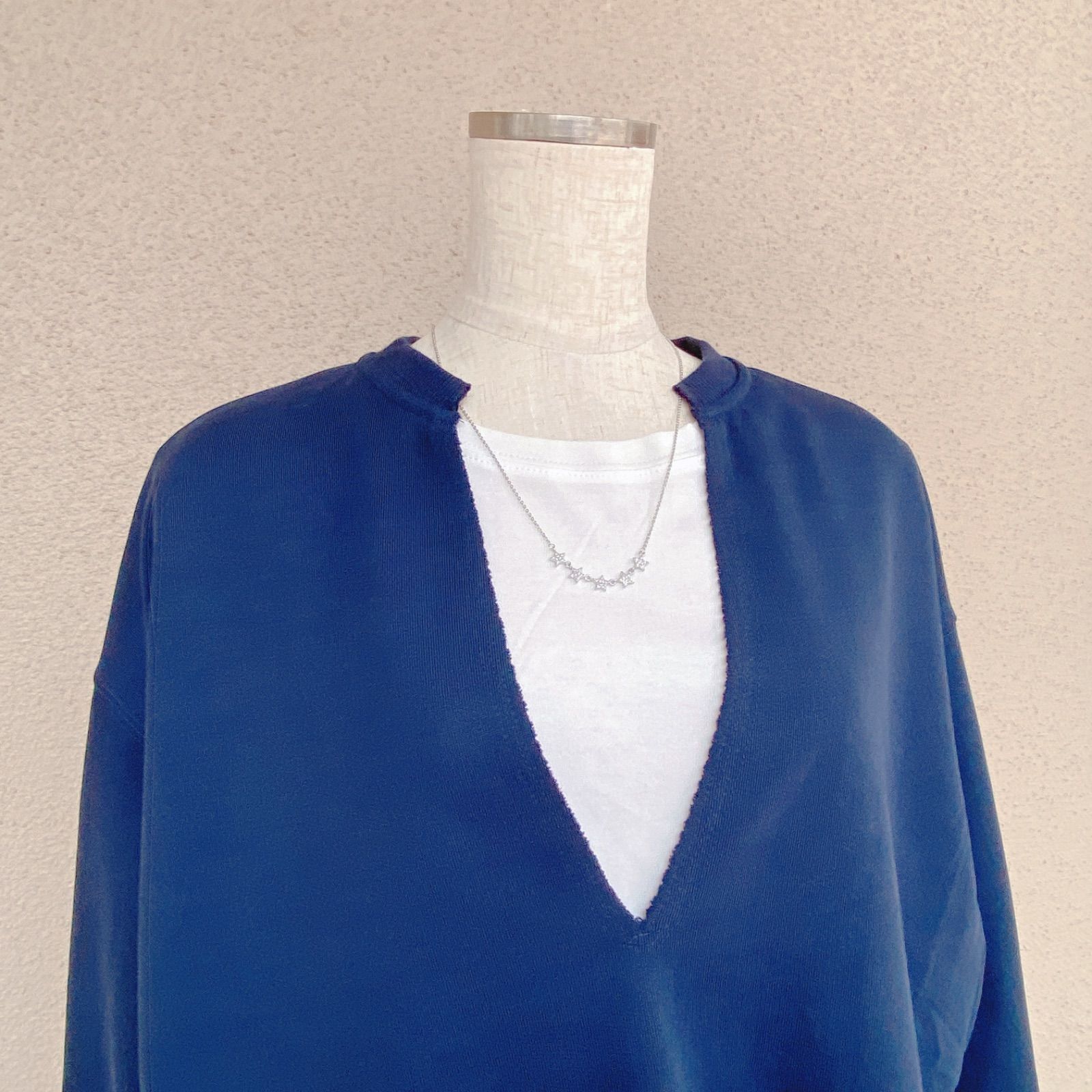 アンサンブルスウェット 深Vネック