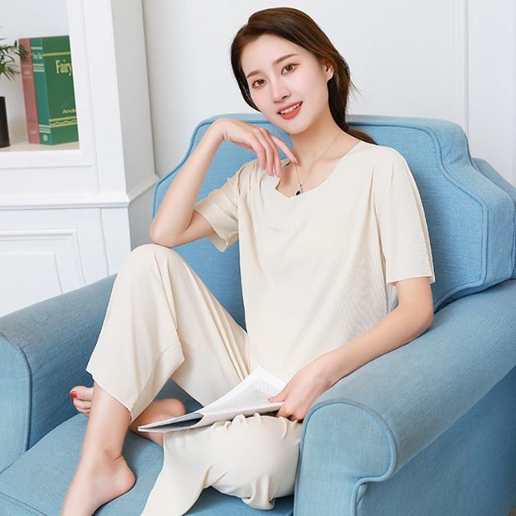 [新品未使用] バリエーションパジャマシャツ&ロングパンツ 上下セット ベージュ TENTIAL 【公式】 BAKUNE Dry Women's [ バクネ ドライ