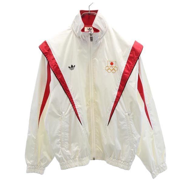 80s old adidas デサント製 トラックジャケット 赤　白　古着 アディダス デサント製 トラックジャケット ジャージ S 白×赤 80s風