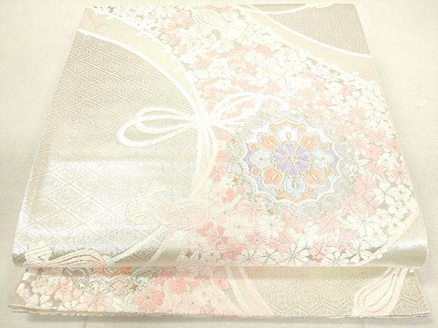 平和屋着物◎六通柄袋帯 唐織 結び紐正倉院花文 金銀糸 逸品 平和屋着物◎六通柄袋帯 唐織 結び紐正倉院花文 金銀糸 逸品