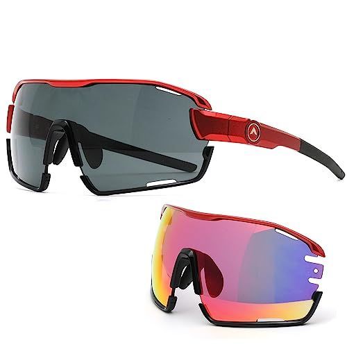 Oakley スポーツサングラス レッド スポーツサングラス 赤色ミラーレンズ Oakley スポーツサングラス