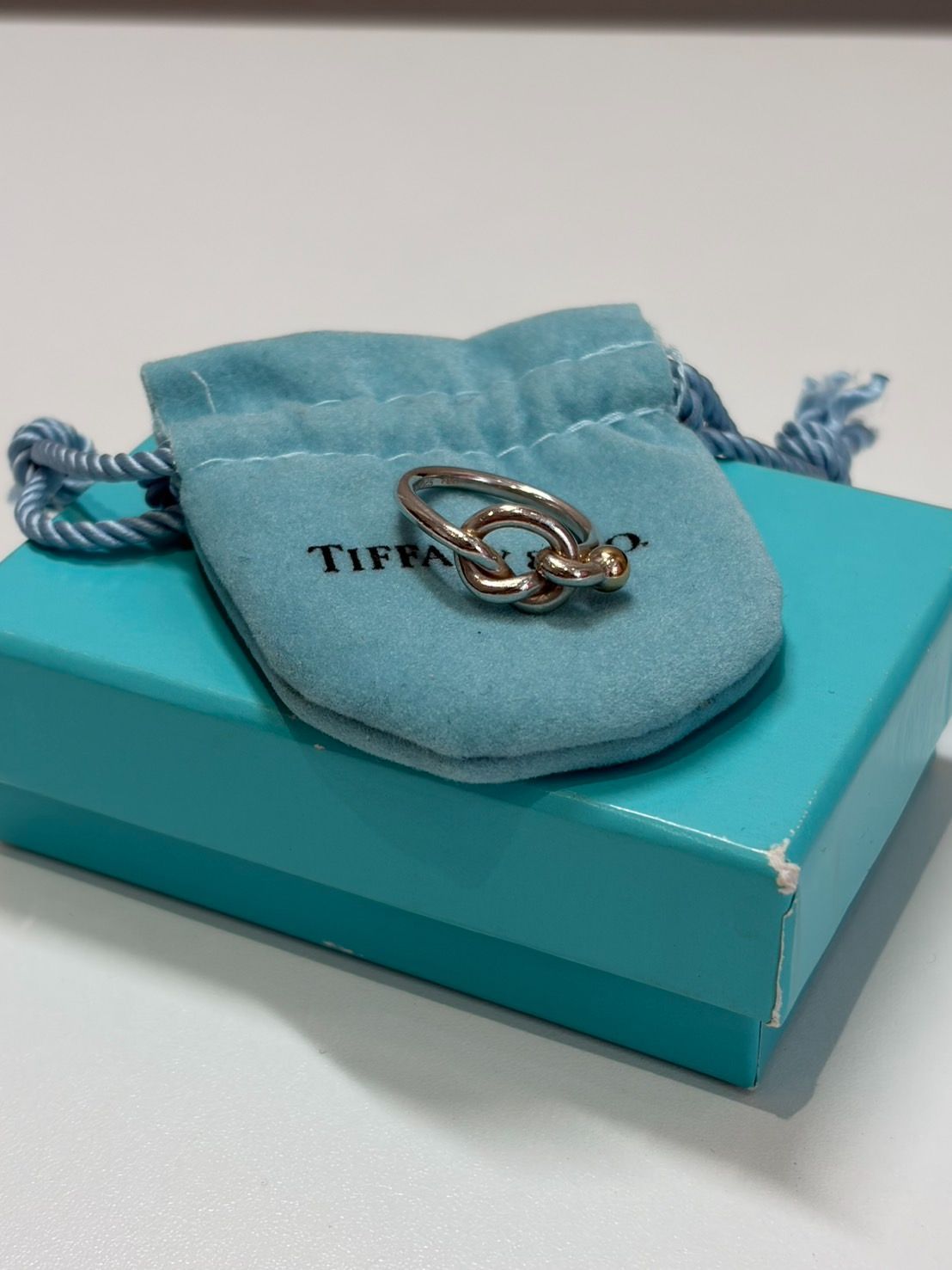 オールドティファニー ラブノットリング 750×925 ゴールド＆シルバー