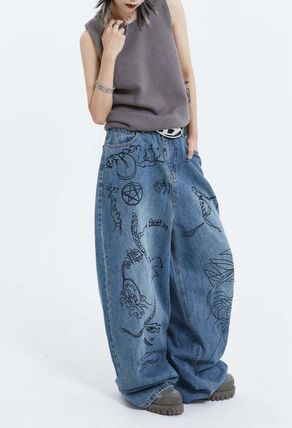 Mizuno モレリアネオ3β　26.5cm デニムパンツ ワイド イラスト ペイント【0916】-春夏新登場