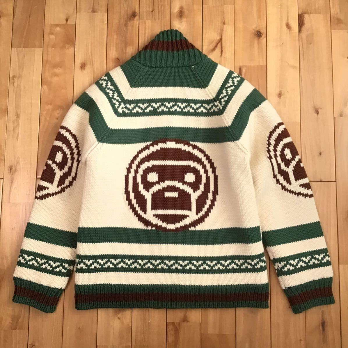 BABY MILO カウチン ニット ジャケット Lサイズ a bathing ape BAPE