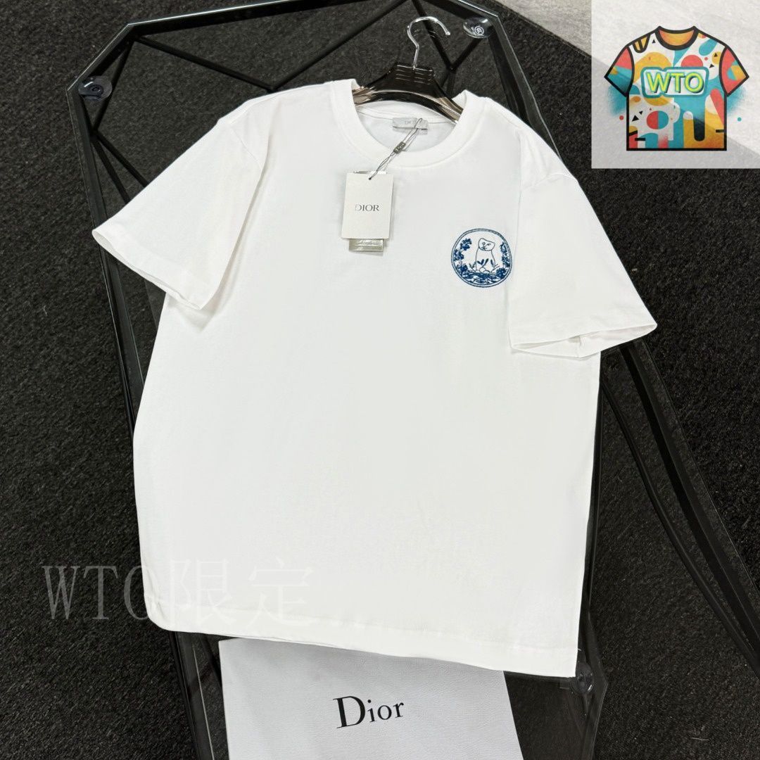 美品Louis Vuitton 刺繍デザイン シャツ Embroidered Signature Short-Sleeved Denim Shirt - Men