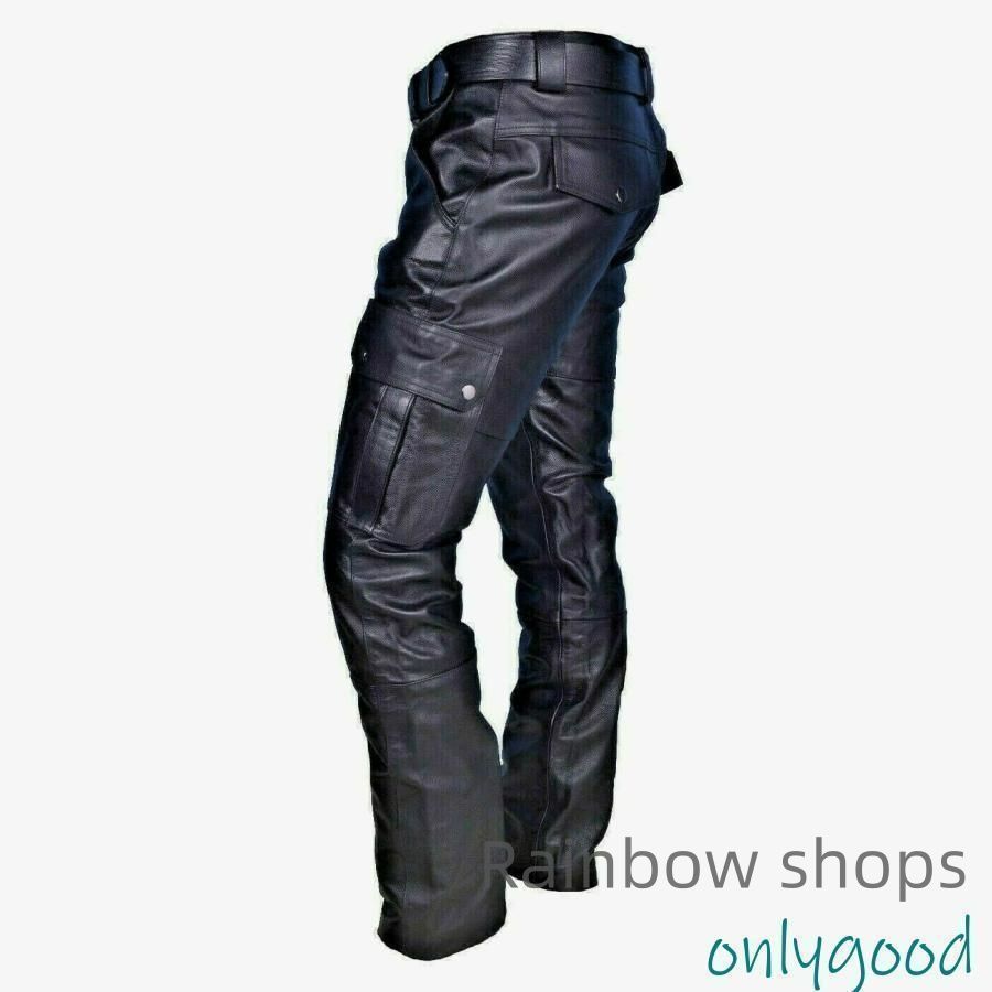 【新品未使用】バイクパンツ 革 バイク用 ライダーパンツ ライディング 通気 防風 耐磨 プロテクター装備 腰用 膝用 夏 秋 冬 occp167