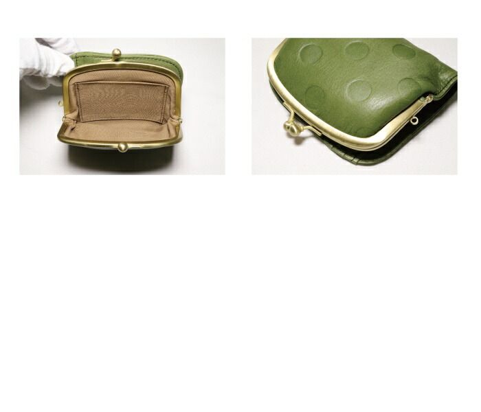 アンシグネット un signet カウレザードット柄 折り財布 二つ折り財布