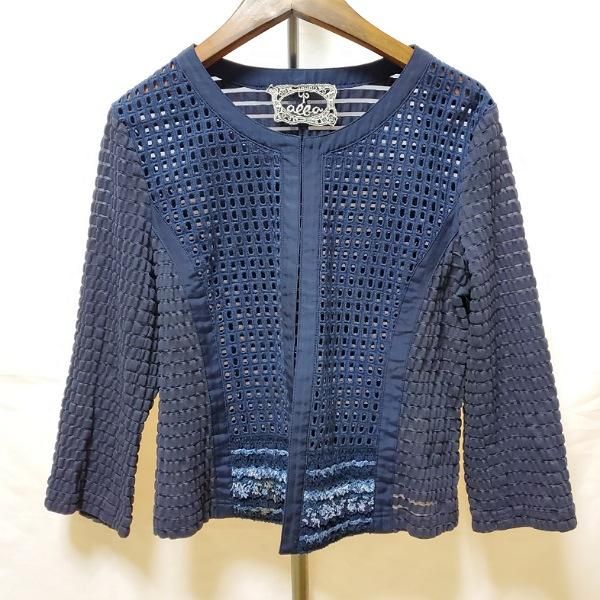 anc インポートロッサ import Rossa カーディガン 46 白系 マルチ 花柄