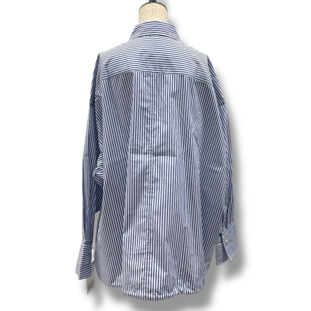 新品未使用　Spick and Span CO/PEヘムギャザーシャツ 追加》CO/PEストライプヘムギャザーシャツ（シャツ／ブラウス