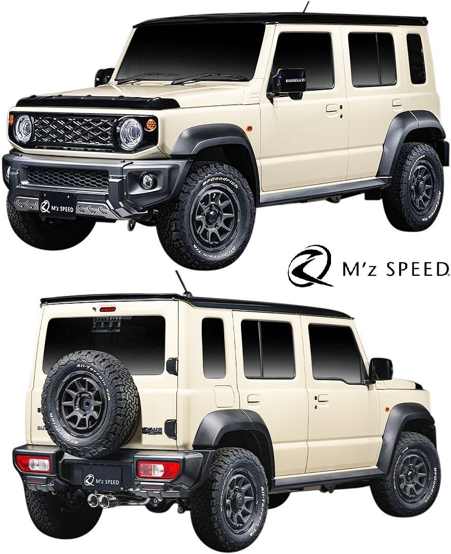 ジムニーシエラ/ノマド M‘z SPEED フロントバンパーガード 中古品 69 M's】 スズキ ジムニーノマド 5ドア JC74W M'z SPEED CROSS LINE