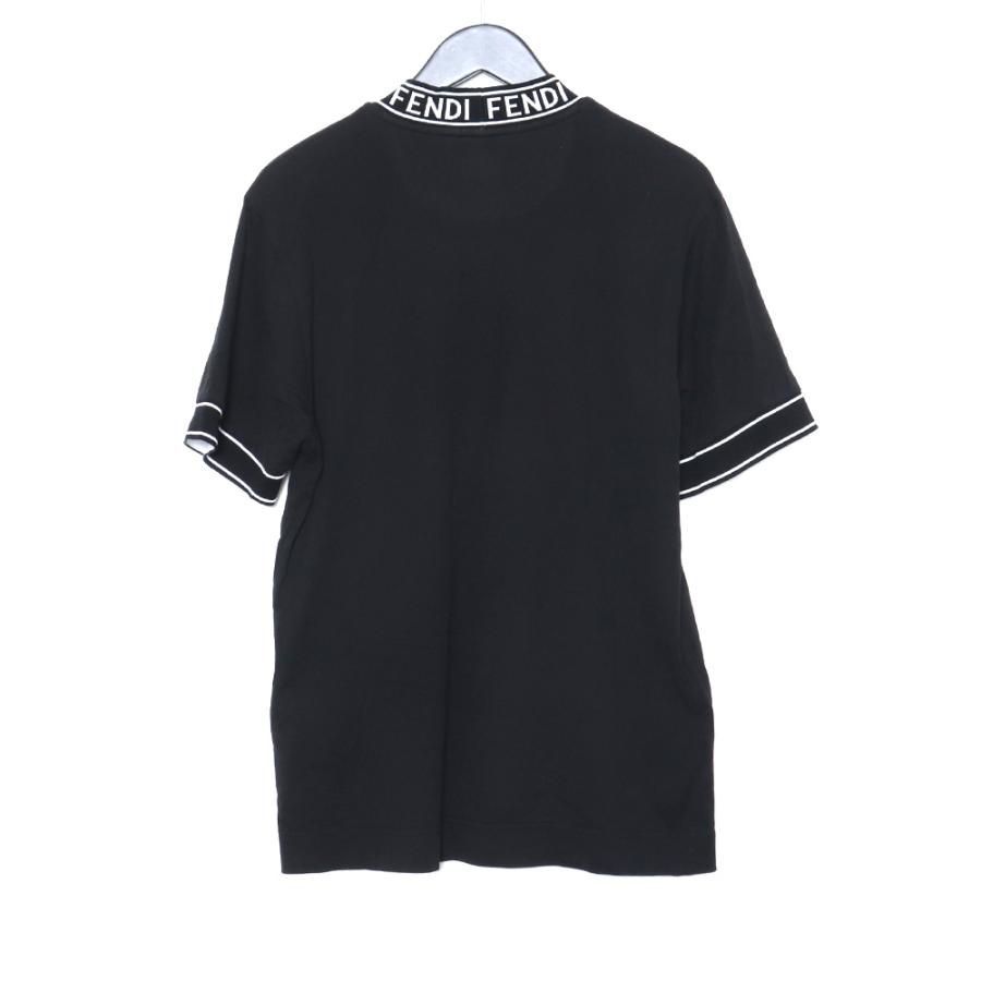 FENDI フェンディ Tシャツ 半袖カットソー モックネックストライプ Mロゴ FENDI モックネックロゴ半袖Tシャツ - メルカリ