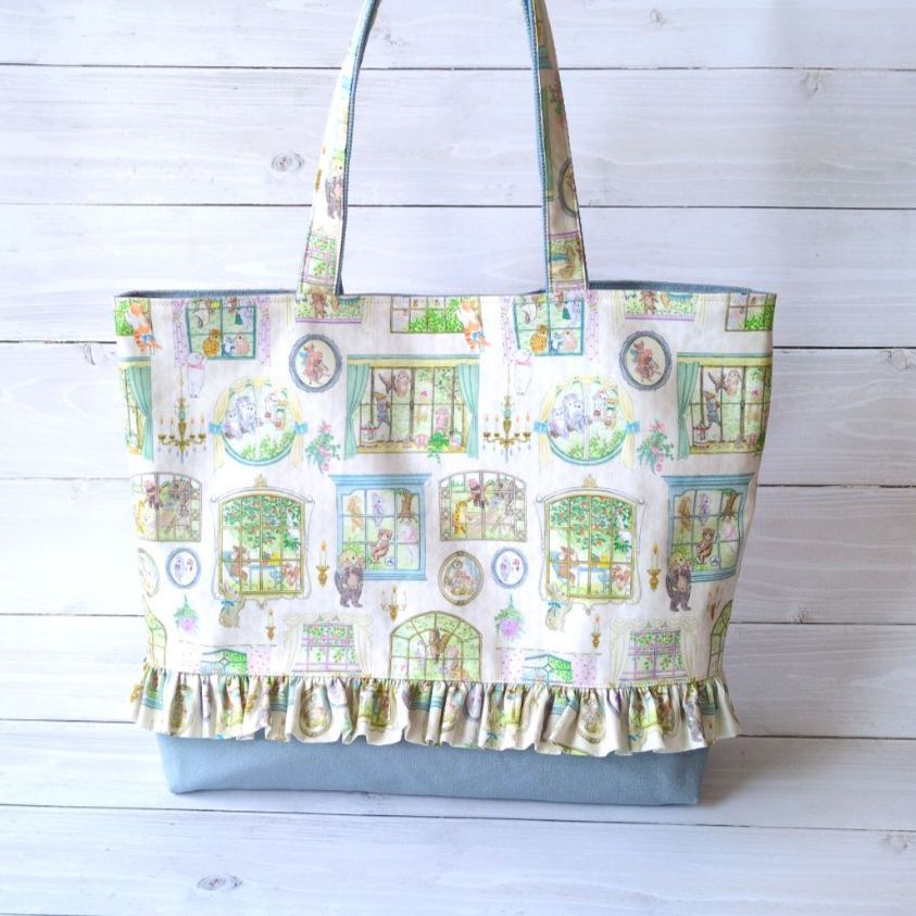 ユキエモン☆フリル付きお散歩トートバッグ（大きめ・ムービースタジオ  