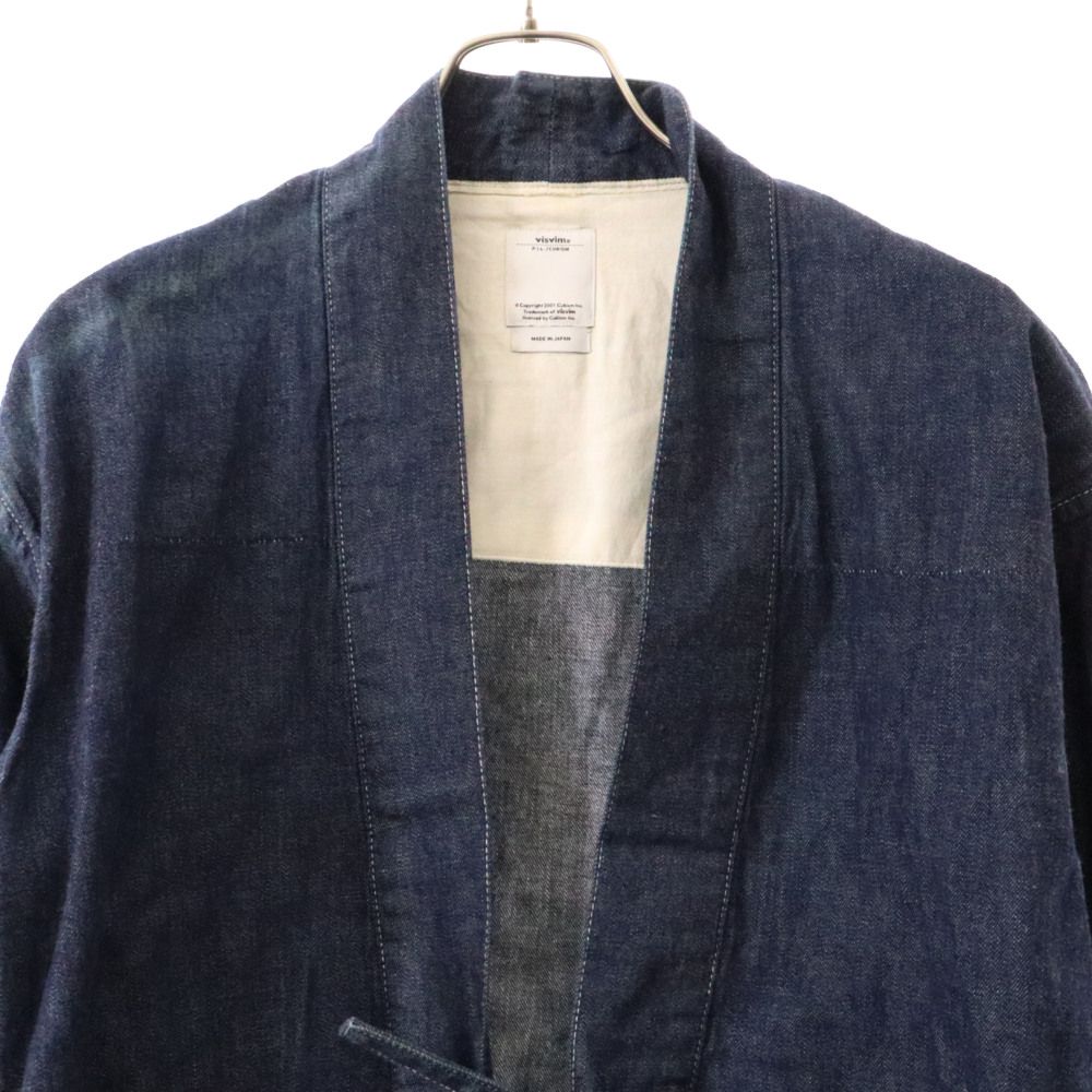 VISVIM ヴィスヴィム 12SS LHAMO SHIRT ONE WASH 着物 羽織 長袖 ジャケット シャツ インディゴ 0112105007010 VISVIM (ヴィスヴィム) 12SS LHAMO SHIRT ONE WASH 着物 羽織 長袖
