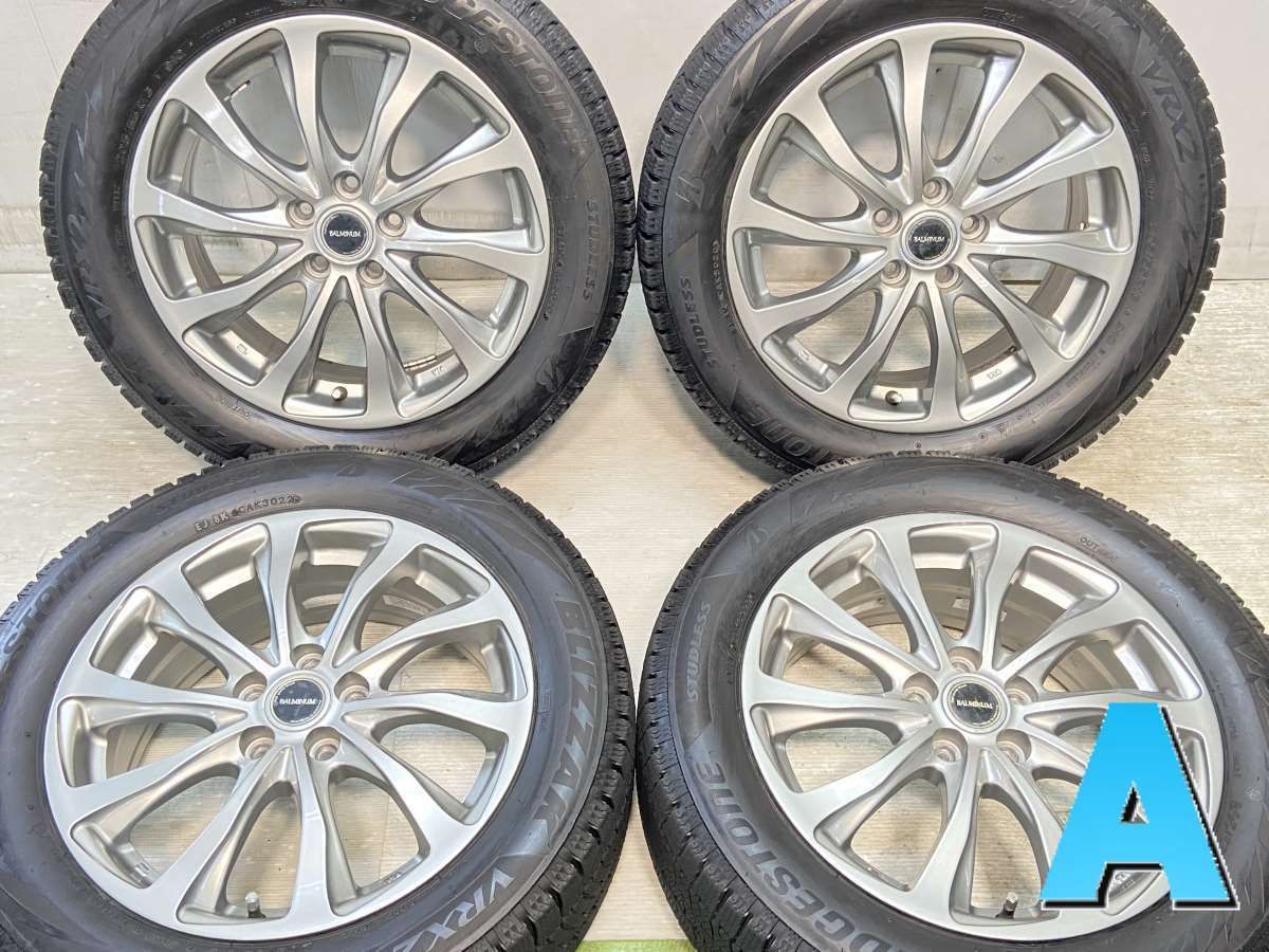 205/55R16  nブリヂストン ブリザック VRX2 n　 BALMINUM n16x6.5 48 100-5穴 n中古タイヤ スタッドレスタイヤ ホイールセット 4本セットn w16240516001