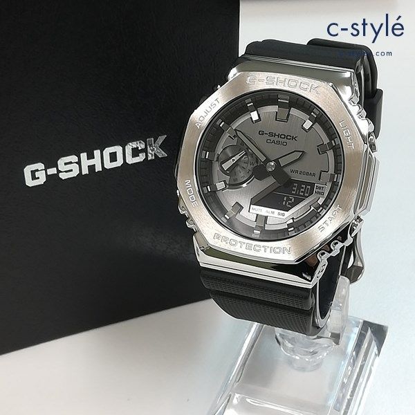 CASIO カシオ G-SHOCK 腕時計 ブラック×シルバー GM-2100 アナデジ