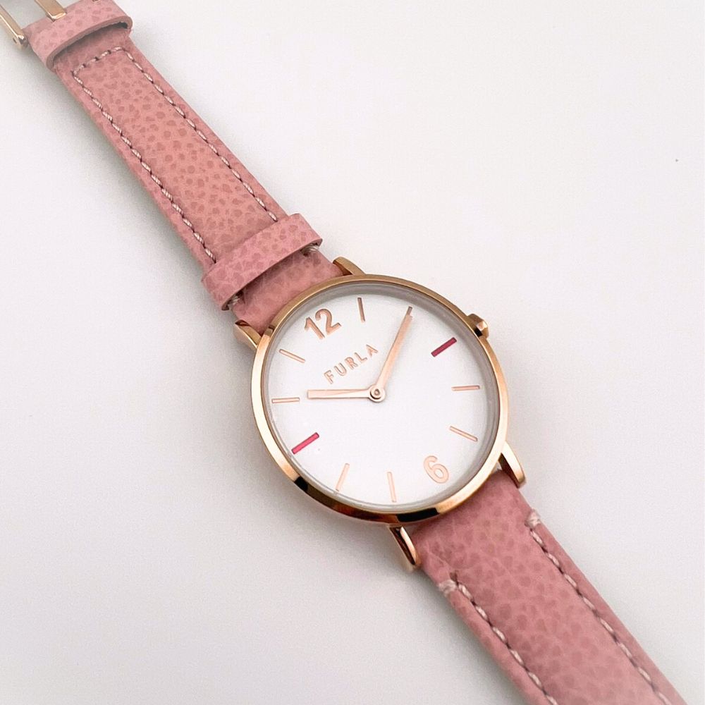 FURLA ゴールド レザー腕時計(ピンクの猫さん専用) org.jpg