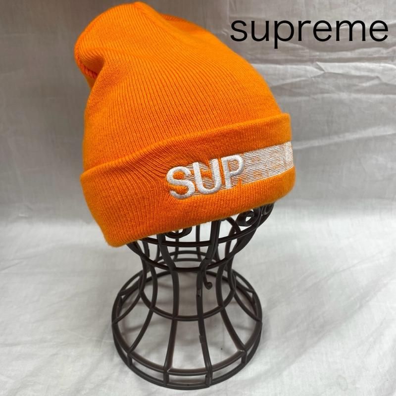 Supreme シュプリーム 帽子 ニット帽 23SS モーションロゴビーニー Motion Logo Beanie オレンジ ストリート アクリル