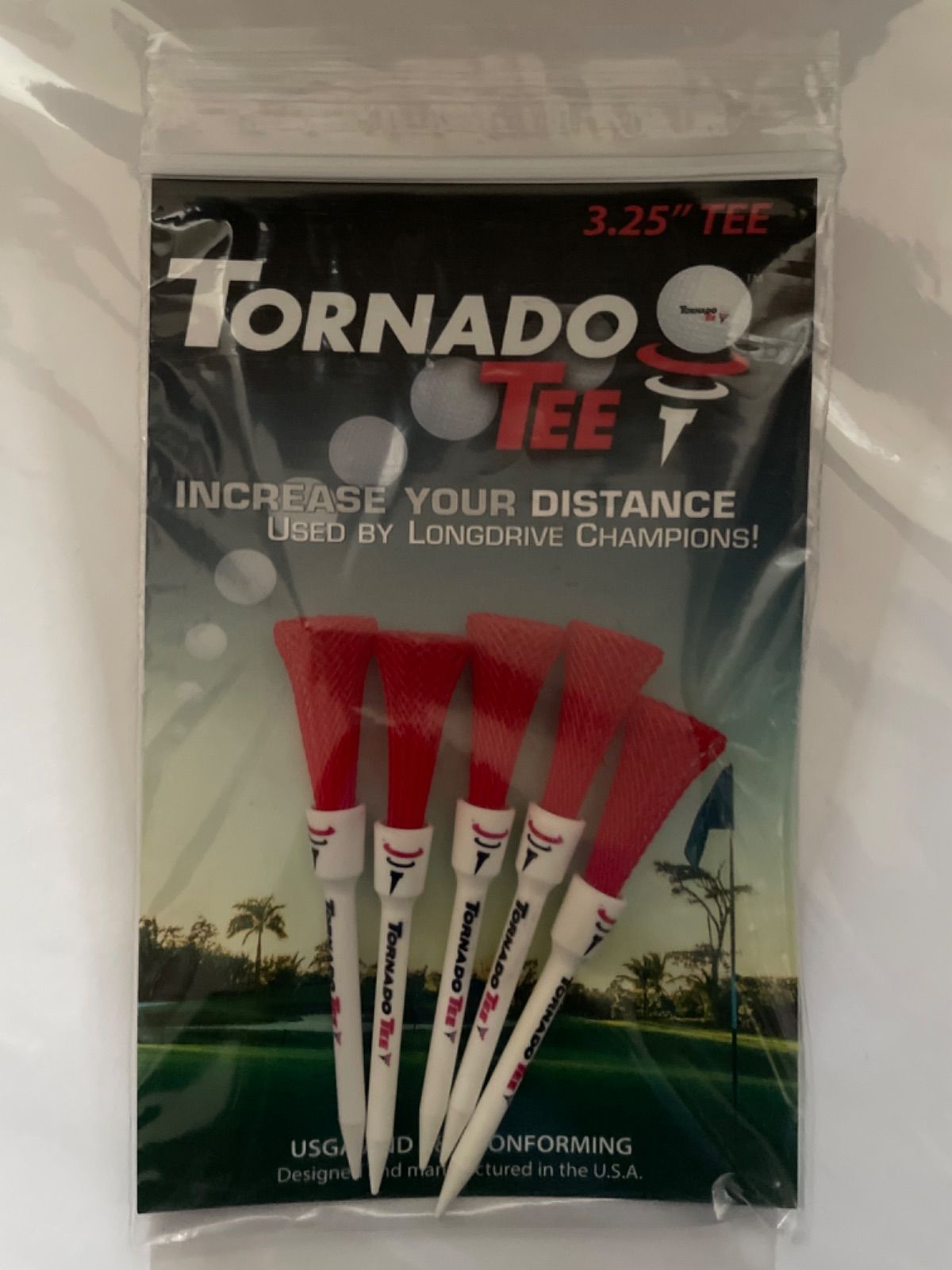 トルネードティー レッド 3.25インチ 5本セット/TORNADO TEE red 3.25inch 5set