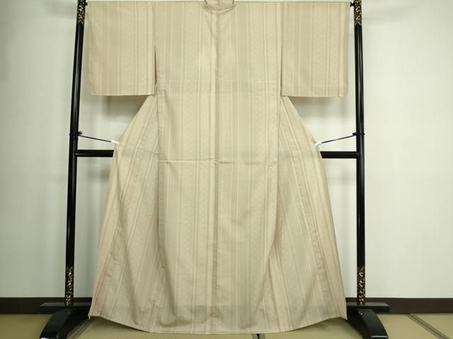 平和屋着物▽本塩沢 単衣 麻の葉間道 正絹 逸品 DAAW9363sf 平和屋