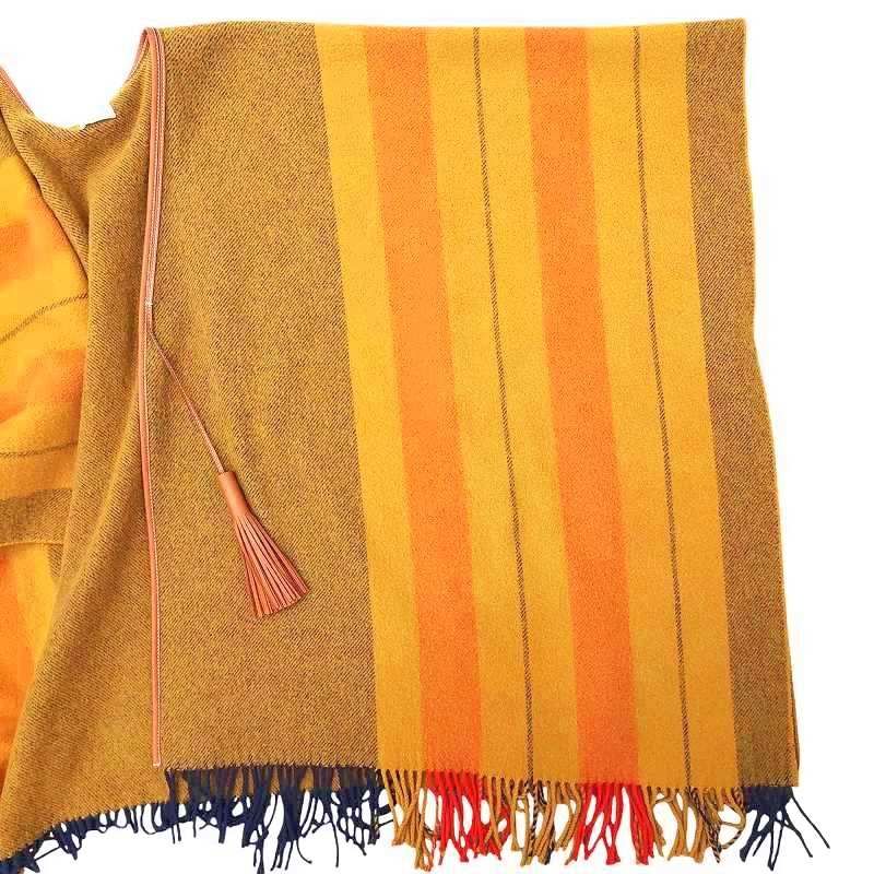 美品★HERMES エルメス ロカバール カシミア混 ウールポンチョ ケープ エルメス ポンチョ コピー ロカバール ウールカシミア 22022503